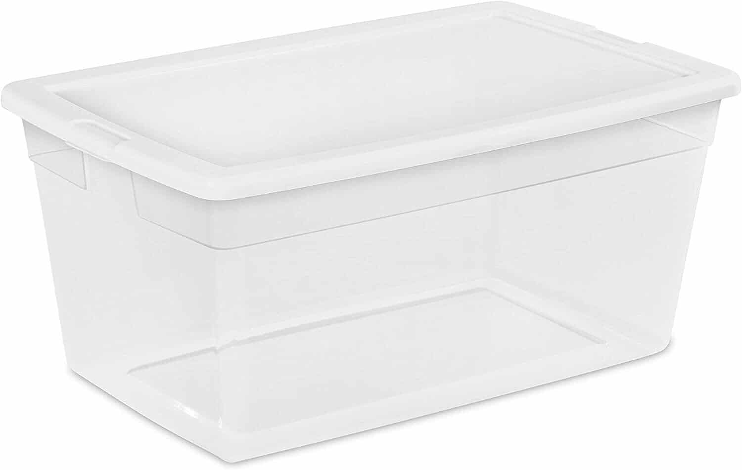 80–100 qt clear plastic storage box